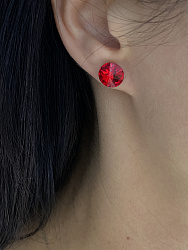 Пусеты 10 mm light siam (красный) 1