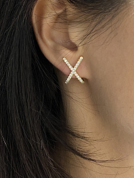 Серьги X big 2 см Au 3