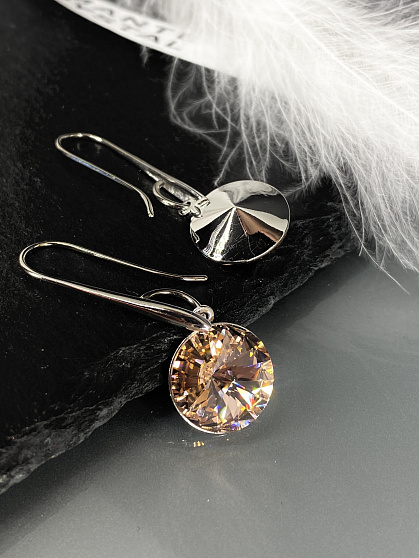 Красивые серьги Elina 14mm vintage rose с дорогим цветом