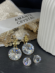 Серьги Roncato 14мм с австрийскими кристаллами crystal Au 3