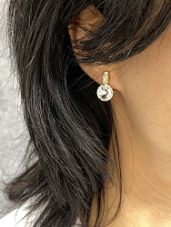 Серьги BluC rivoli 10mm crystal Au 1