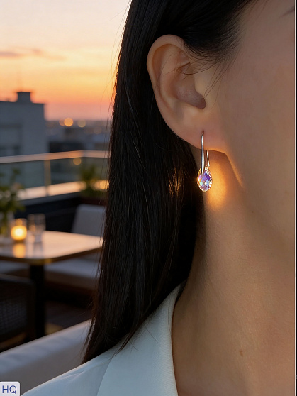 Серьги по типу капли Briolet цвет покрытия бижутерии белый