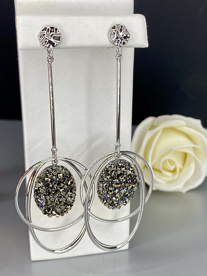 Серьги IREN Saturn bl diamondl