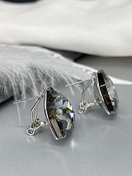 Серьги KR DAFNA 18mm silver night качественные 3