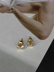 Пусеты 6 mm gold Au 2