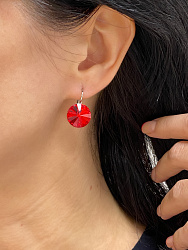 Серьги RIVOLI 14mm с австрийскими кристаллами light siam 1