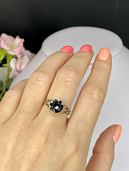 Кольцо ASSOL 9mm с австрийскими кристаллами silver night 2