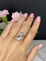 Кольцо JANINE crystal покрытие желтое золото 1