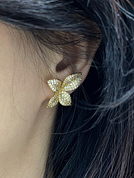 Серьги DAZZ Flower crysta Aul 2.5см 1