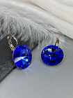 Серьги RIVOLI 18mm с австрийскими кристаллами sapphire