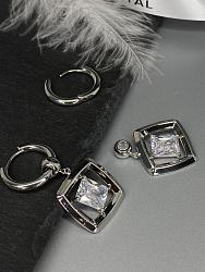 Серьги Ramka crystal  2
