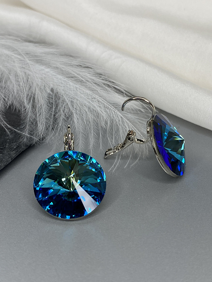 Серьги RIVOLI 18mm bermuda blue