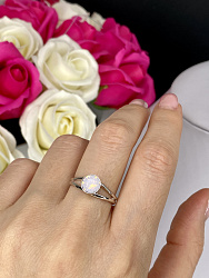 Кольцо Lera 6mm rose opal 1