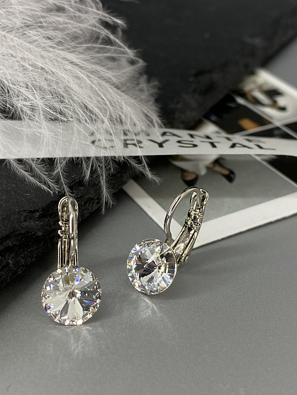 Серьги RIVOLI 8mm с австрийскими кристаллами crystal