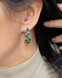 Серьги KR Fashion Baget emerald (англ. замок) 1