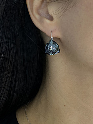 Серьги KR Dafna 18mm silver night 1