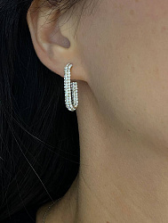 Серьги полукольца Strass Au (мелкие стразы) 1