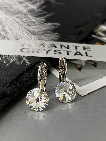 Серьги RIVOLI 8mm с австрийскими кристаллами crystal