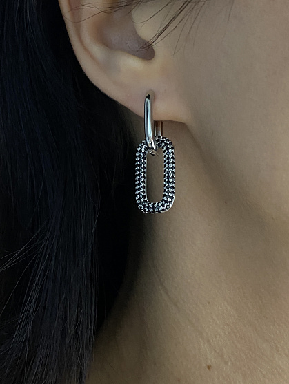 Винтажные серьги DAZZ Omega (MYX) jet