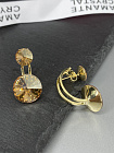 Серьги KR Roncato 14мм с австрийскими кристаллами gold Au