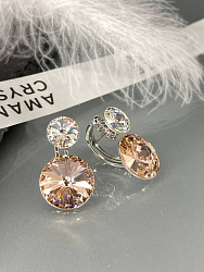 Серьги Roncato 14мм с австрийскими кристаллами vintage rose/crystal 2
