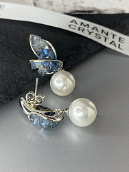 Серьги Ирен жемчуг denim 1