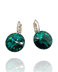 Серьги RIVOLI 14 mm emerald дополнят ваш образ