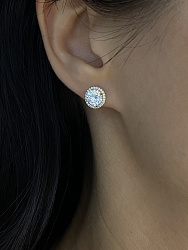 Пусеты Kassandra zircon  Au 10mm 1