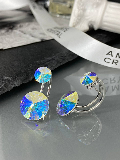 Серьги KR Roncato 14мм с австрийскими кристаллами AB