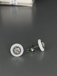 Пусеты Керамика белый 2