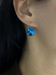 Серьги RIVOLI 14mm с австрийскими кристаллами bermuda blue 1