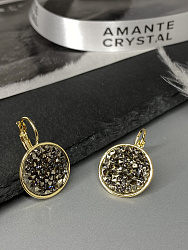 Серьги IREN black diamond Au 3