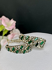 Серьги KR Fashion Baget emerald (англ. замок)