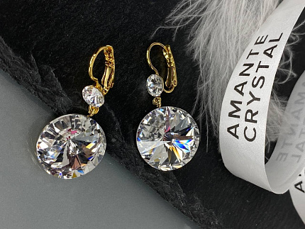 Серьги JANINE18/6 crystal Au