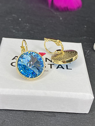 Серьги KR Rivoli 16mm aquamarine Au 1