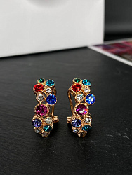 Серьги Color mix покрытие желтое золото 3 4