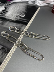 Серьги Цепь стразы 8,5 см 3