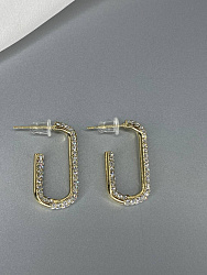 Серьги полукольца Strass Au (мелкие стразы) 4