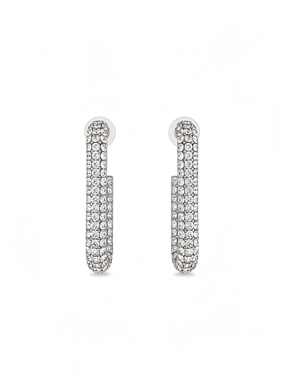 Серьги полукольца strass (мелкие стразы)