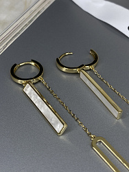 Серьги Kaskad (эмаль) white Au 1