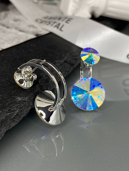 Серьги KR Roncato 14мм с австрийскими кристаллами AB
