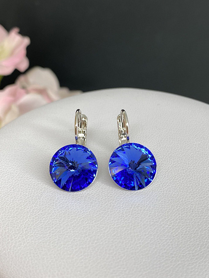 Серьги RIVOLI 12 с австрийскими кристаллами sapphire