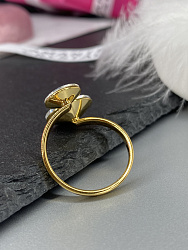 Кольцо JANINE crystal покрытие желтое золото 2