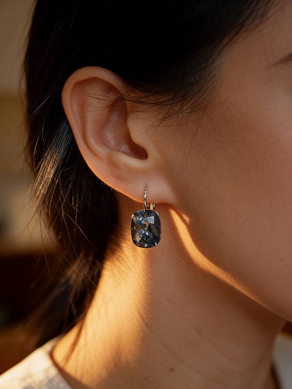 Серьги CAPRI 14mm silver night