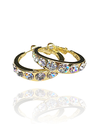 Серьги-кольца Luiza Au 3см (стразы) 1