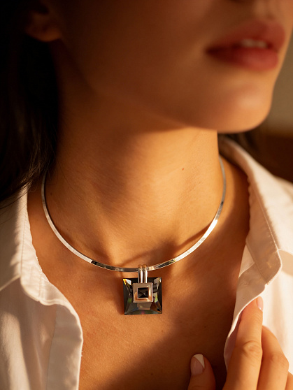 Колье Обруч silver night квадрат