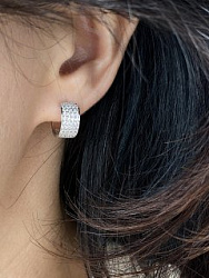 Серьги кольца россыпь (циркон), шт		 1