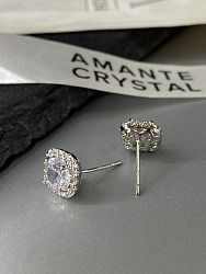 Пусеты Kassandra zircon квадрат 3