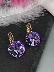Серьги RIVOLI 14mm с австрийскими кристаллами VL Au 2