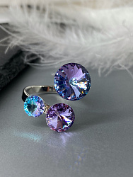 Разноцветное кольцо LION с австрийскими кристаллами VL mix  2